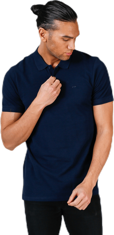Basic Polo Ss Blue, Male, Apparels, T-shirt, Blue, XXL