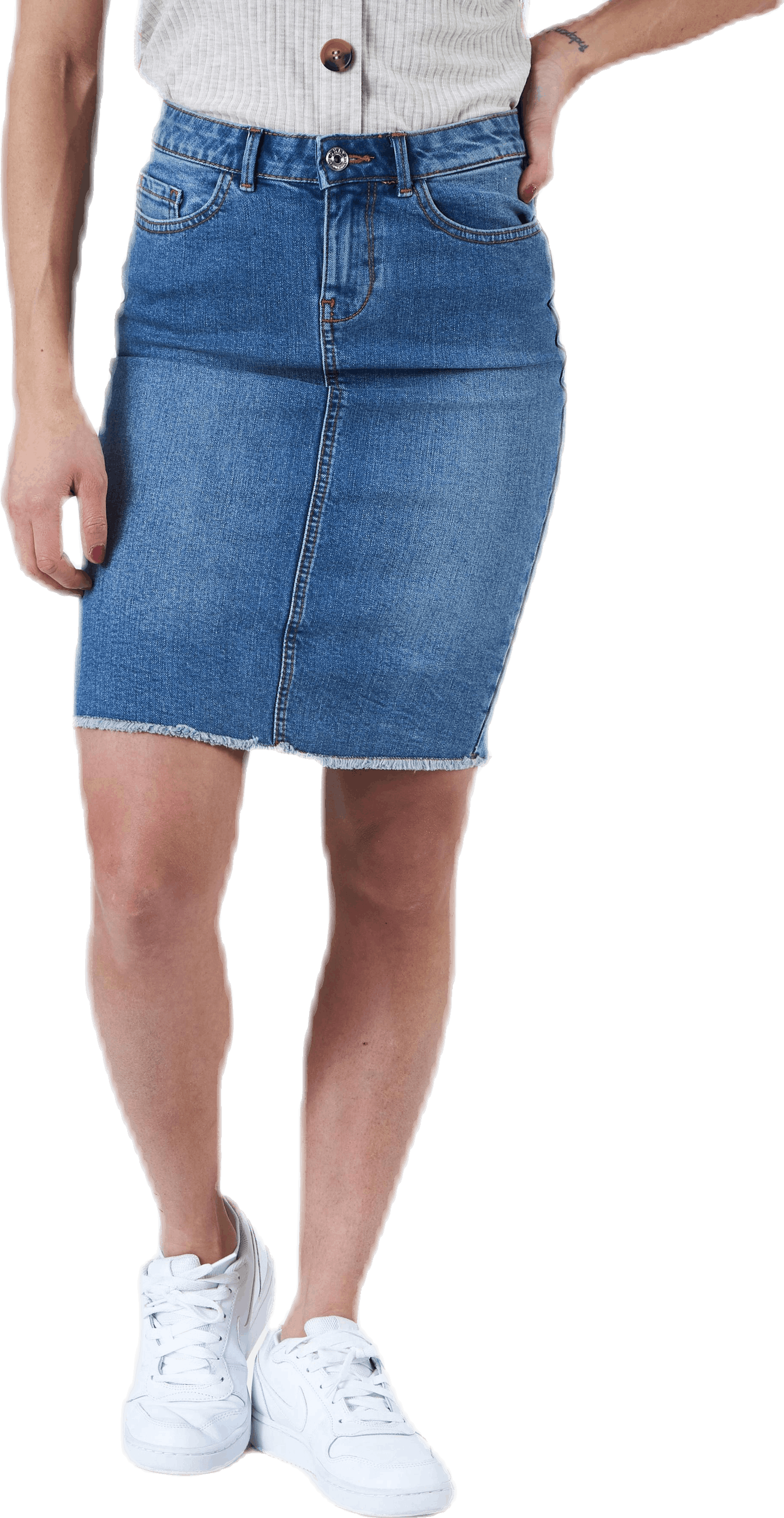Eliza Reg Rawedgeskirt Blue, Female, Abbigliamento, gonne e vestiti, Blu, 34