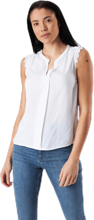 Kimmi S/L Top Wvn White