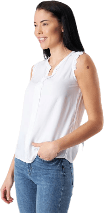 Kimmi S/L Top Wvn White - Bild 2