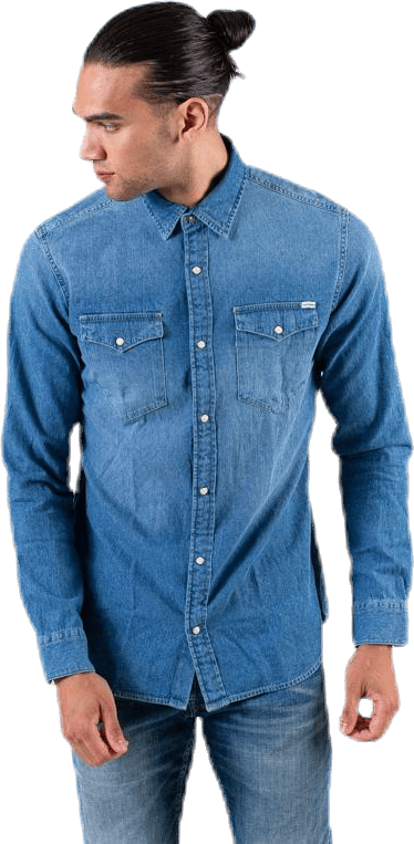 Sheridan Shirt L/S Blue, Male, Apparels, Shirts, Blue, S