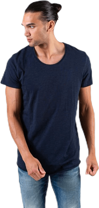 Bas Tee Ss U-Neck Blue, Male, Tøj, T-shirt, Blå, S