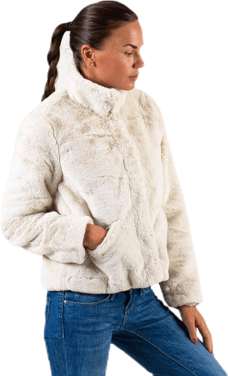 Vida Faux Fur Jacket Otw White, Female, Kleding, jassen, Wit, XS