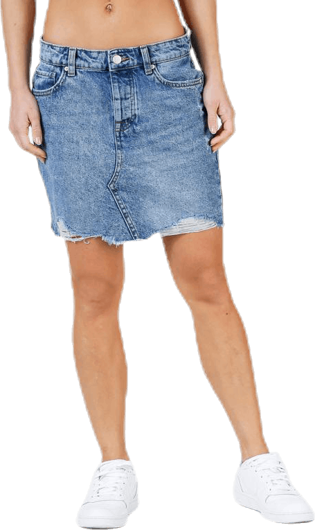 Sky Life Reg Dnm Skirt Blue, Female, Klær, skjørt og kjoler, Blå, 34