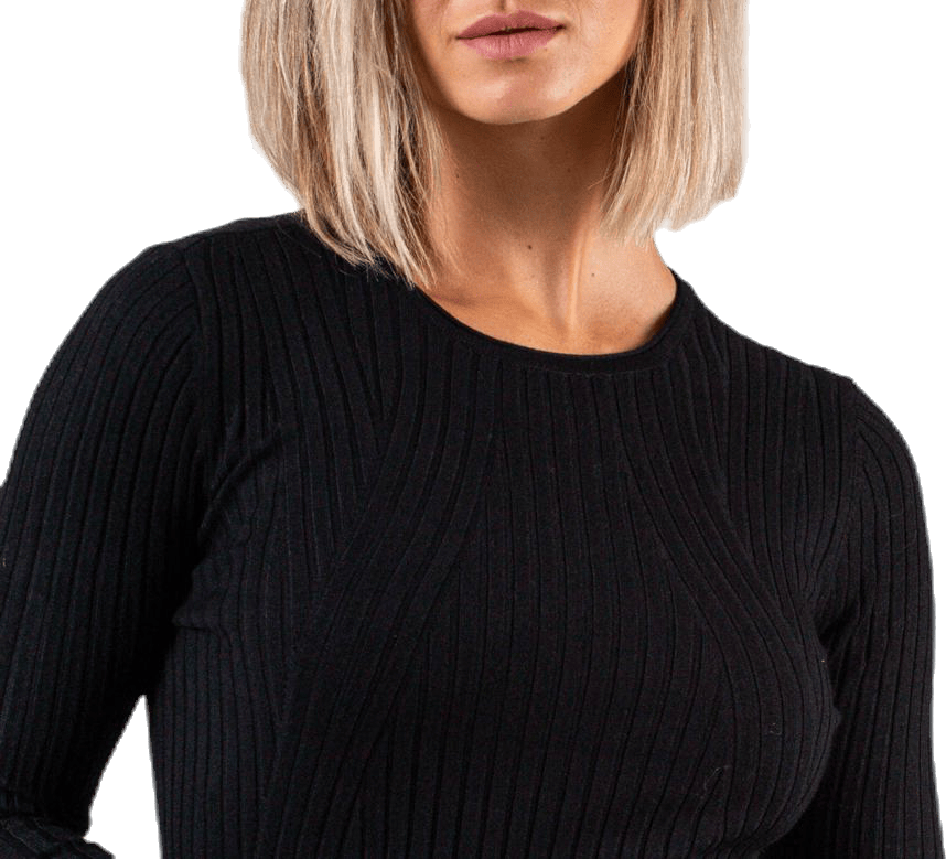 Natalia L/S Rib Pullover Knt Black - Bild 2