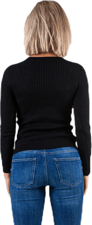 Natalia L/S Rib Pullover Knt Black - Bild 4