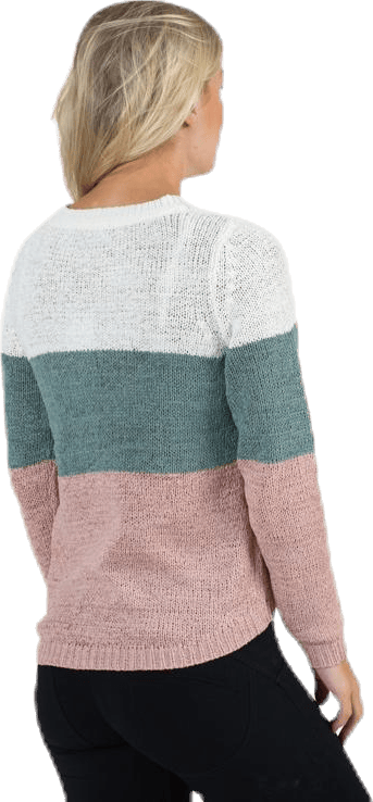 Geena L/S Block Pullover Knt White - Bild 2