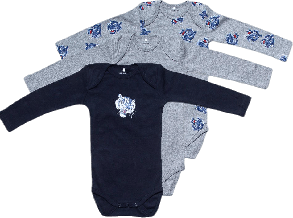 Body 3P Ls Grey, Unisex, Apparels, Tops, Grey, 80