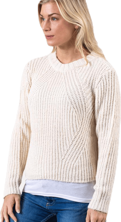 Fiona L/S Pullover Knt White