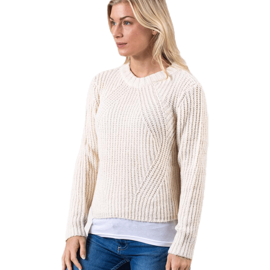 Fiona L/S Pullover Knt White