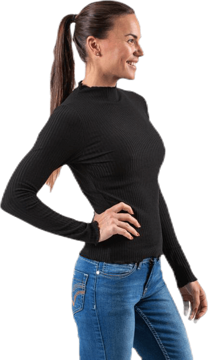 Emma L/S High Neck Top Jrs Black - Bild 2