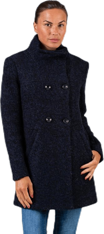 Sophia Wool Boucle Coat Blue, Female, Apparels, jackets, Blue, XL