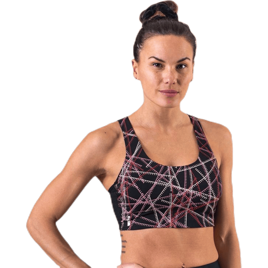 Odele Aop Sports Bra Black