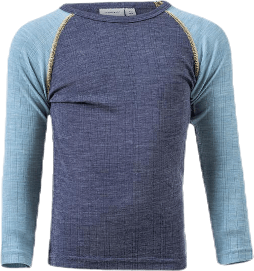 Wang Wool Needle Ls Top Xix Blue, Unisex, Apparels, base layers, Blue, 104