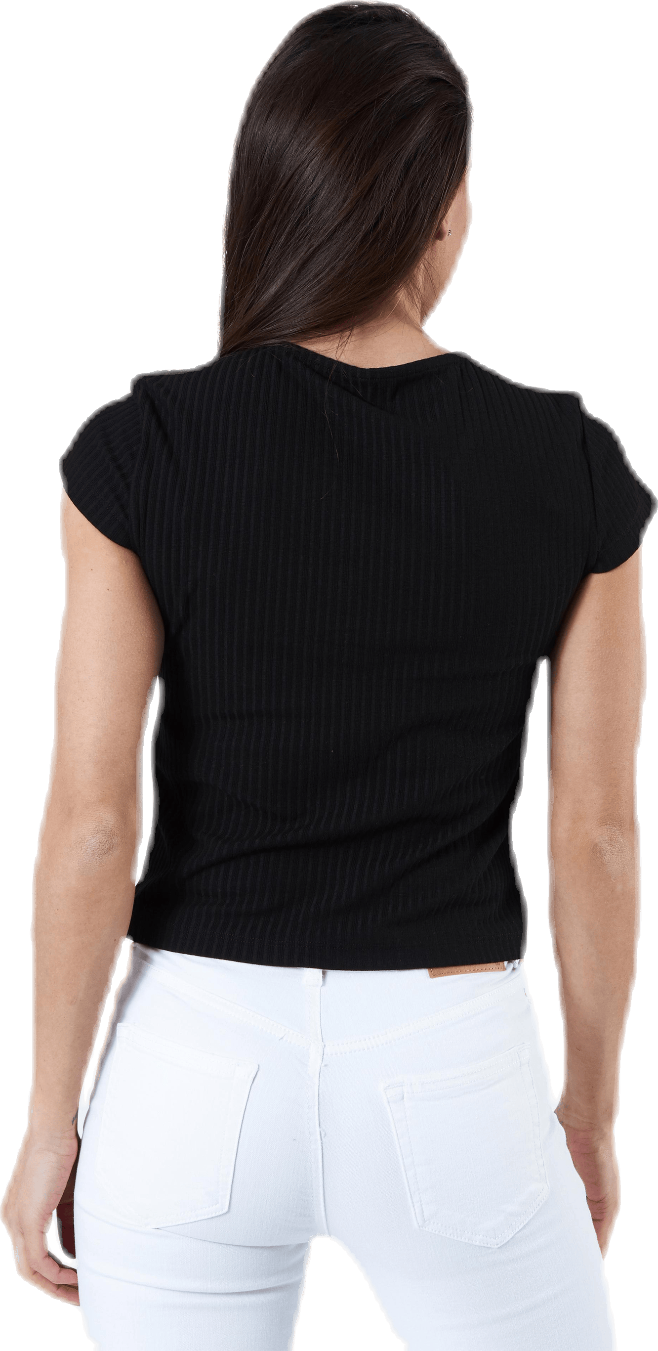 Nella S/S Button Top Black - Bild 3