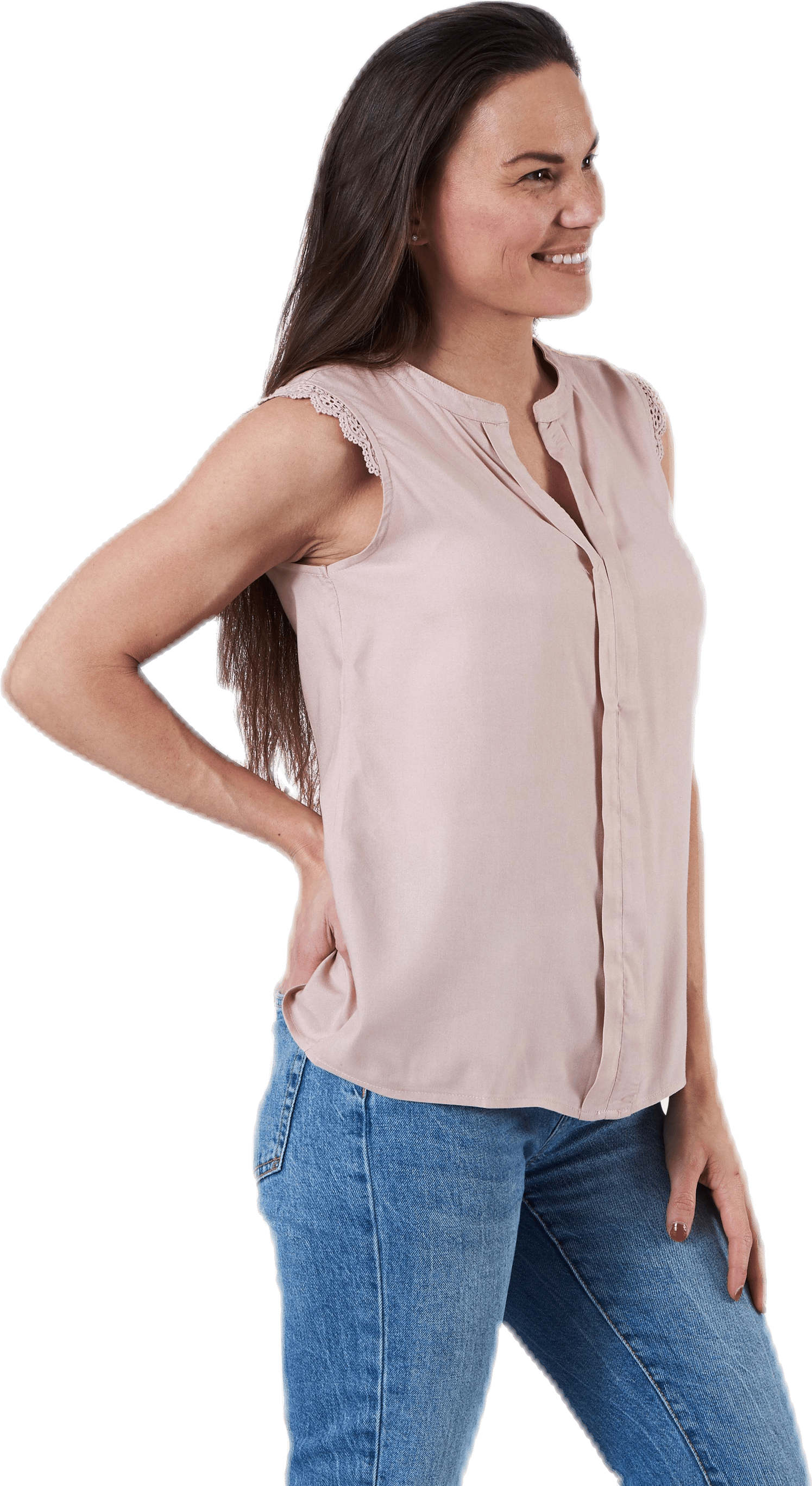 Kimmi S/L Top Wvn Pink - Bild 2