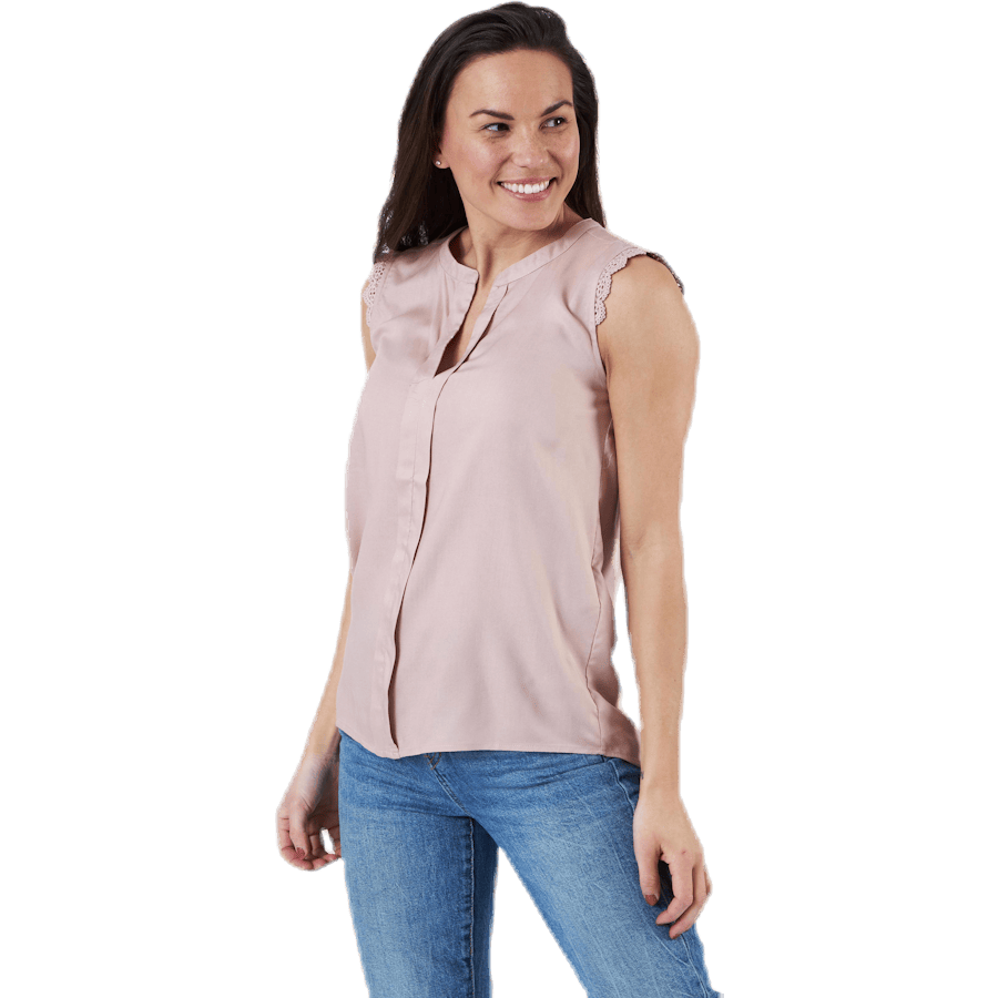 Kimmi S/L Top Wvn Pink - Bild 4