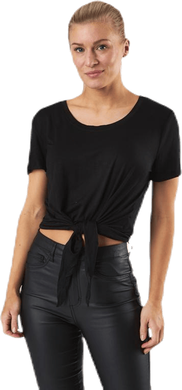 Arli S/S Knot Top Black