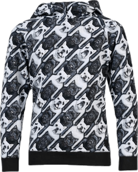 Russel Bulldog Hoodie Black, Unisex, Apparels, Shirts, Black, 140