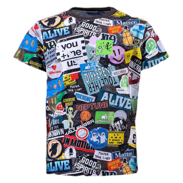 Road Stickers Patterned, Unisex, Apparels, T-shirt, Patterned, 140