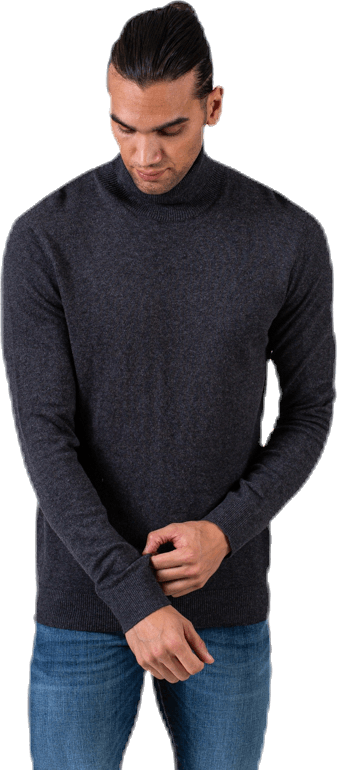 Emil Knit Roll Neck Grey, Male, Apparels, Shirts, Grey, S