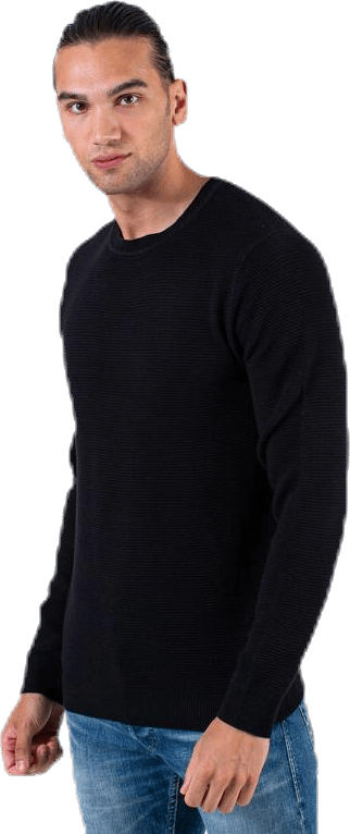 Liam Knit Crew Neck Black, Male, Apparels, Shirts, Black, M