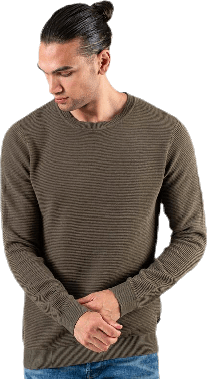 Liam Knit Crew Neck Green, Male, Ropa, Camisas, Verde, L