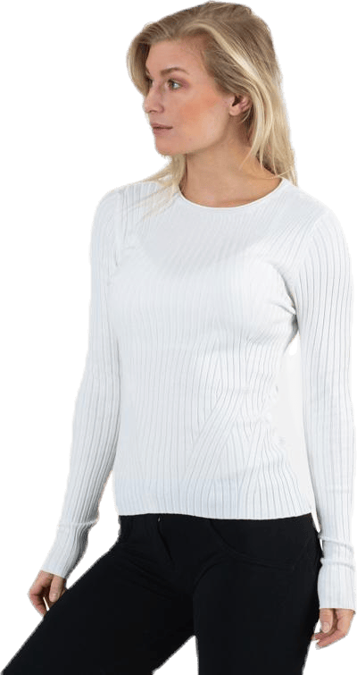 Natalia L/S Rib Pullover Knt White - Bild 2