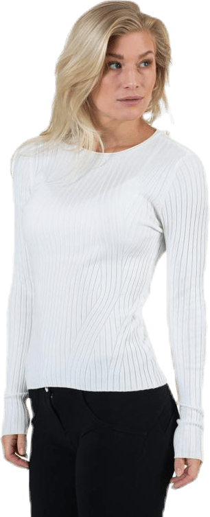 Natalia L/S Rib Pullover Knt White - Bild 3