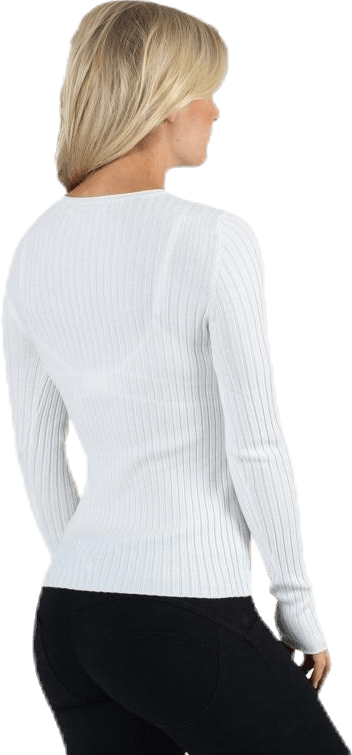 Natalia L/S Rib Pullover Knt White - Bild 4