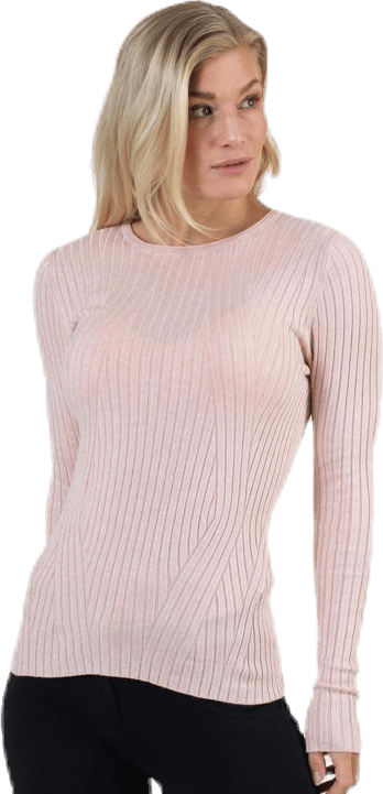 Natalia L/S Rib Pullover Knt Red - Bild 2