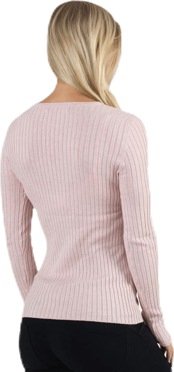 Natalia L/S Rib Pullover Knt Red - Bild 4