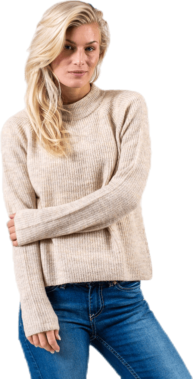 Ellen Ls O-Neck Knit White