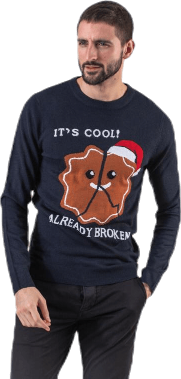 Crumble Knit Crew Neck Blue, Male, Bekleidung, Hemden, Blau, XL