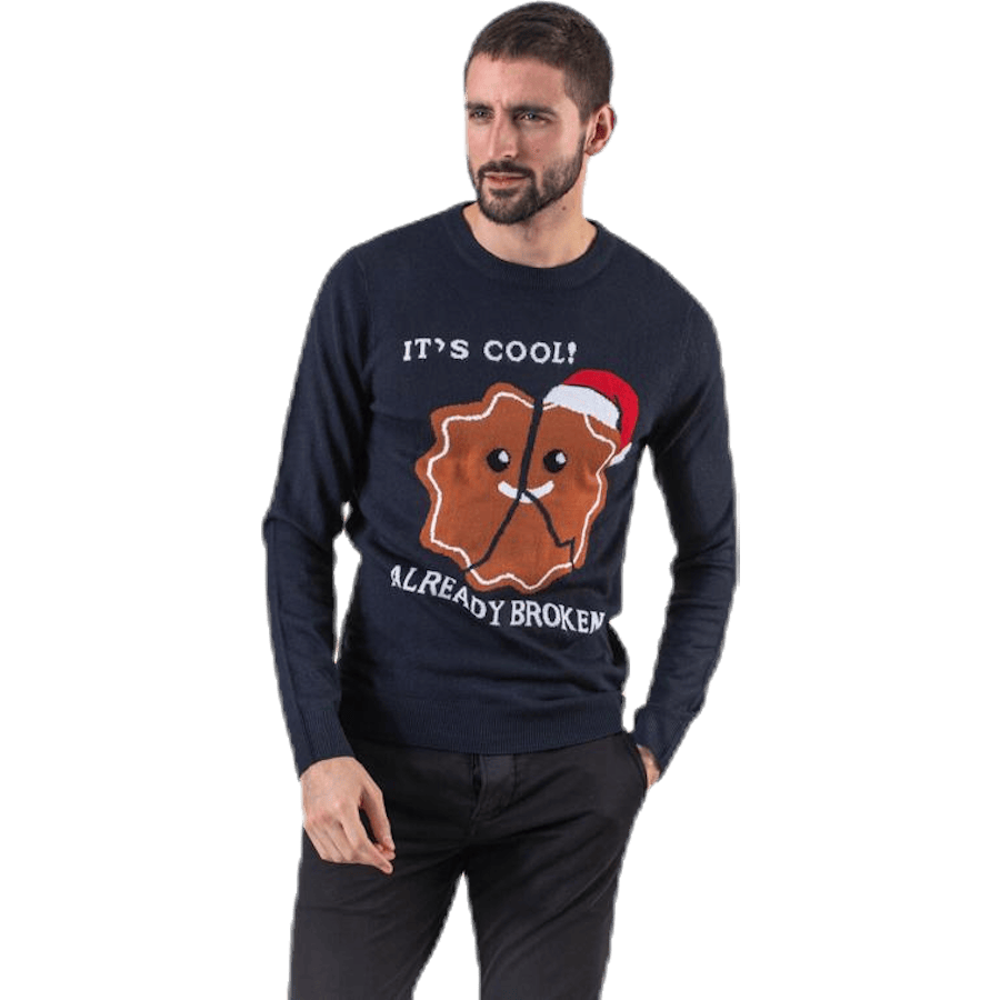 Crumble Knit Crew Neck Blue