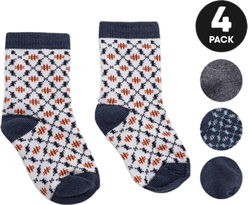 4-Pack Infant Wool Socks Blue