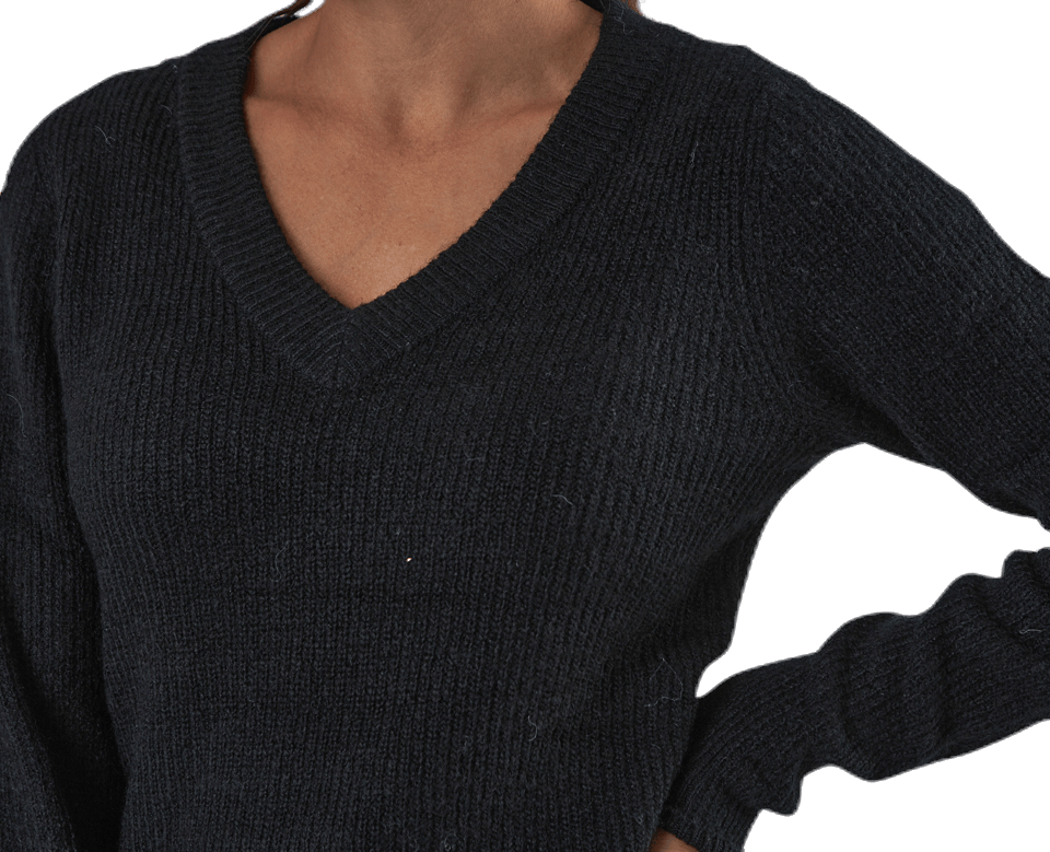 Ellen Ls V-Neck Knit Dress Black - Bild 5