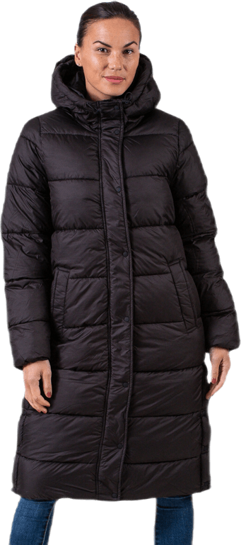 Cammie Long Quilted Coat Black, Female, Apparels, jackets, Black, XL