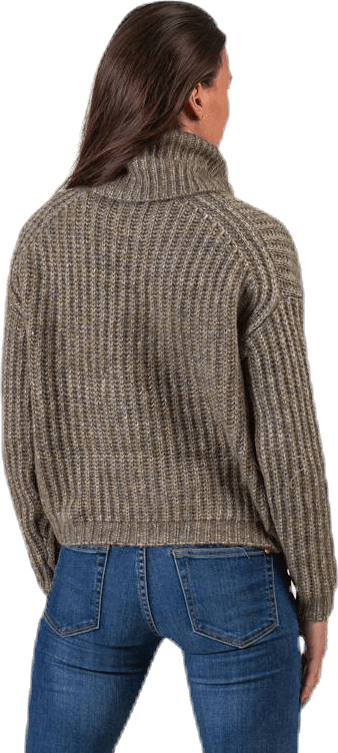 Chunky L/S Rollneck Pullover Beige - Bild 3