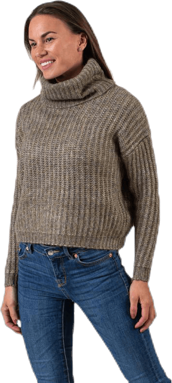 Chunky L/S Rollneck Pullover Beige - Bild 5