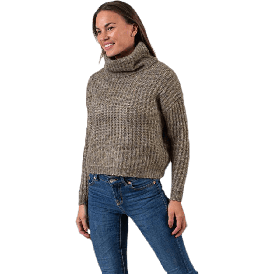 Chunky L/S Rollneck Pullover Beige - Bild 5