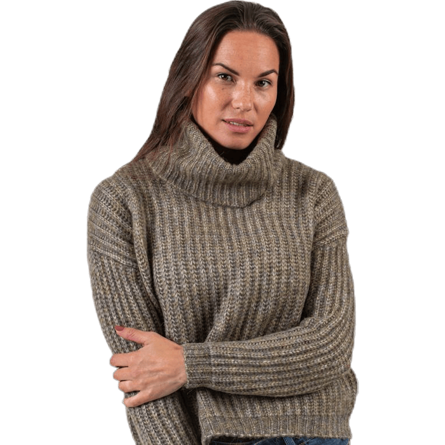 Chunky L/S Rollneck Pullover Beige - Bild 6