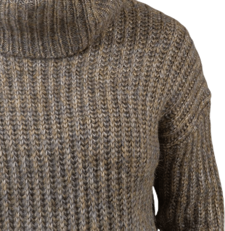 Chunky L/S Rollneck Pullover Beige - Bild 7