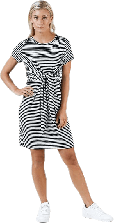 Hannah Ss Tie Dress White/Black, Female, Apparels, skirts & dresses, White/Black, S