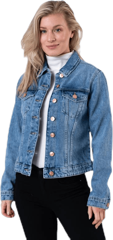Lou L/S Denim Jacket Blue, Female, Apparels, jackets, Blue, XS