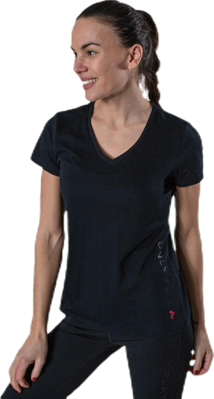 Performance Athl V-Neck Ss Tee Black, Female, Kleding, T-shirt, Training, Zwart, L
