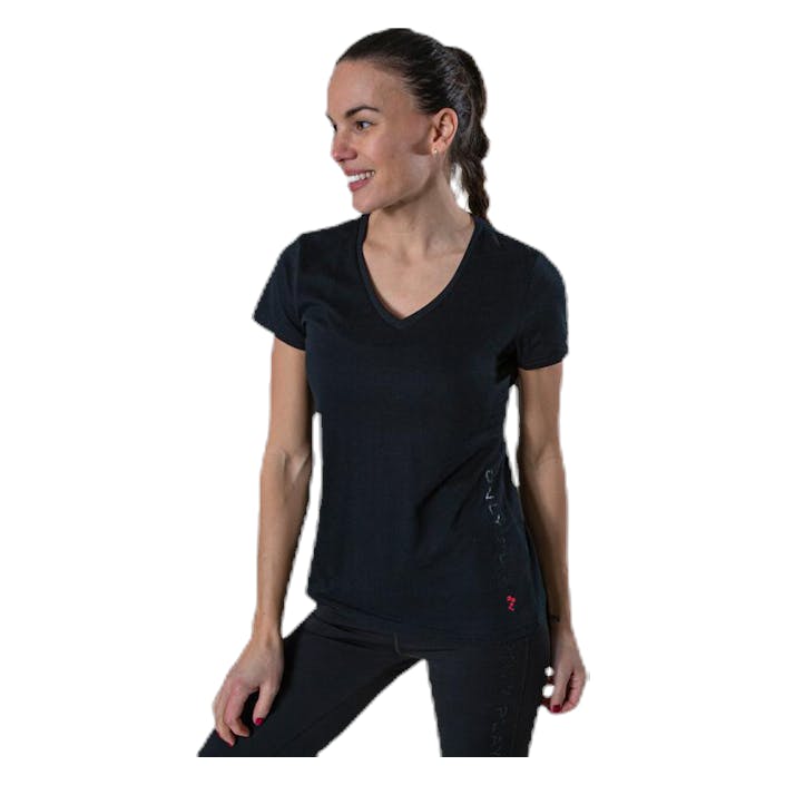 Performance Athl V-Neck Ss Tee Black, Female, Kleding, T-shirt, Training, Zwart, L