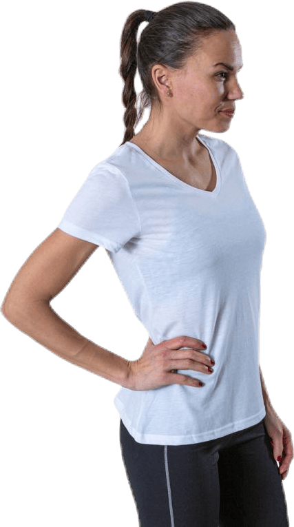 Performance Athl V-Neck Ss Tee White - Bild 2