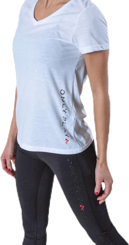 Performance Athl V-Neck Ss Tee White - Bild 4