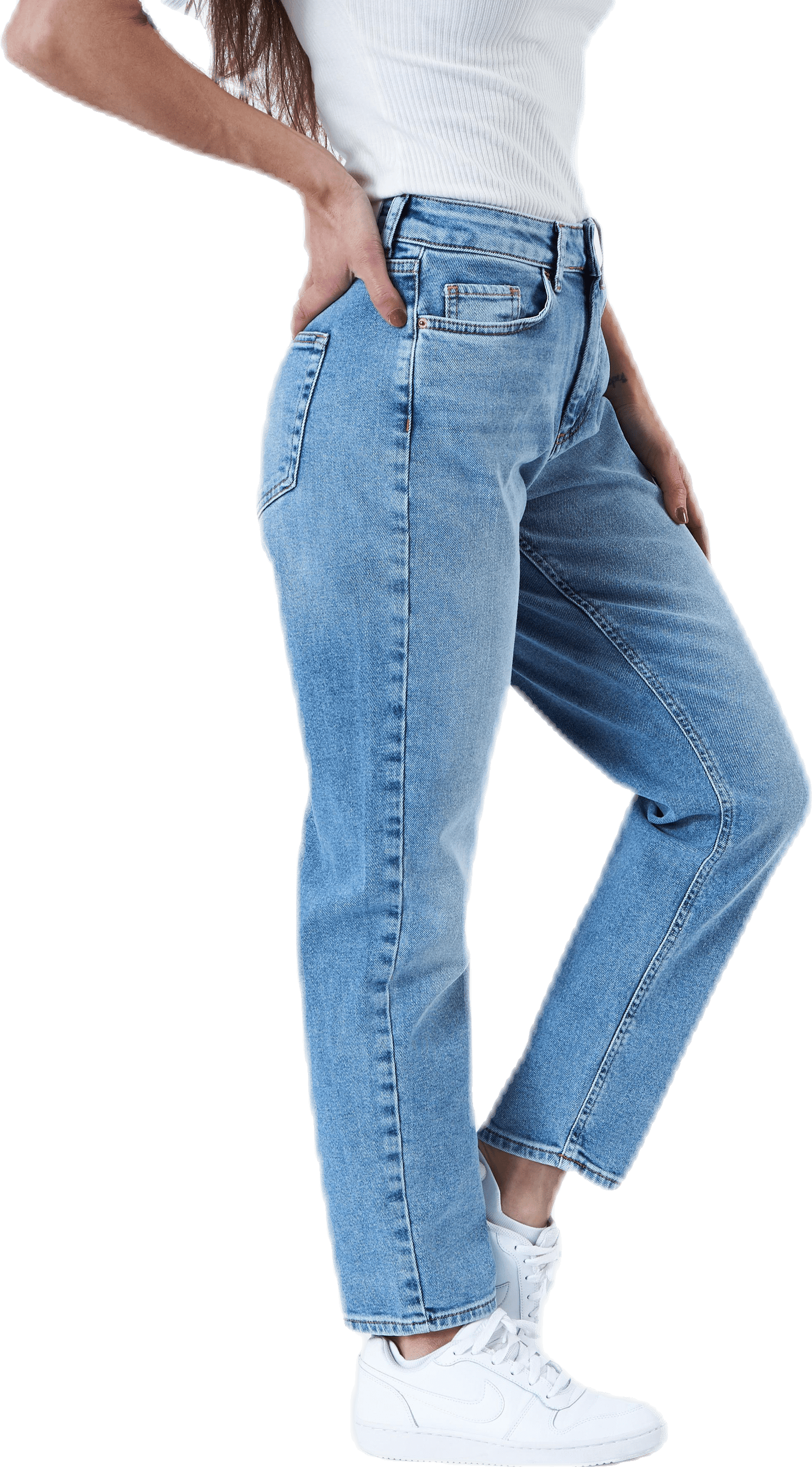 Veneda Life Mom Jeans Blue, Female, Vaatteet, Housut, Sininen, S/32"